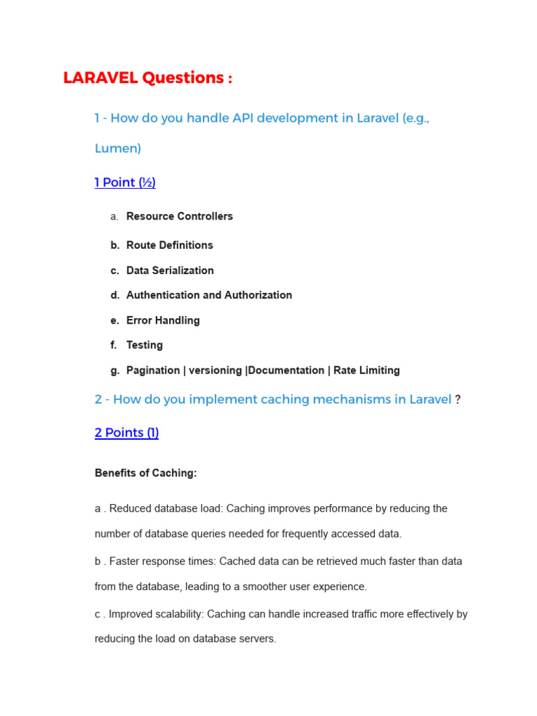 Laravel API Development and Security Guide | PDF | Databases | Scalability