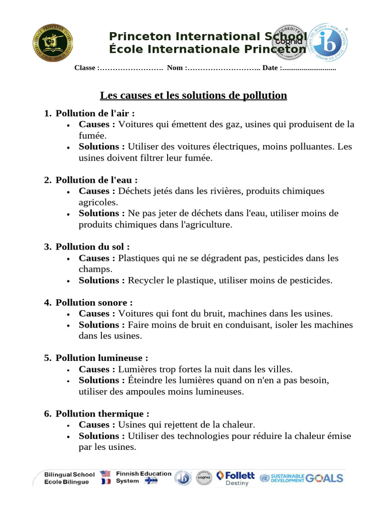 Causes et solutions de la pollution | PDF | Maison et jardin