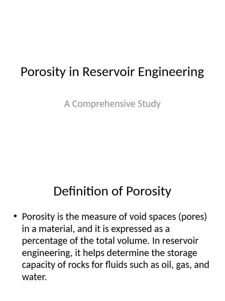 Detailed Porosity Presentation | PDF | Porosity