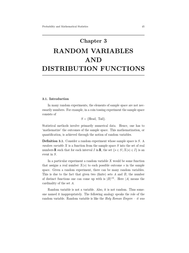 Math 561 Probability - Chapter 3 | PDF | Probability Distribution ...