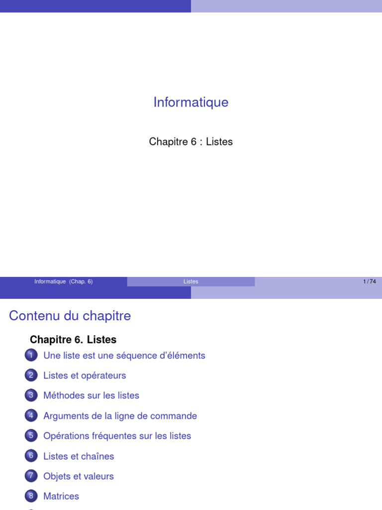 Introduction aux listes en Python | PDF | Interface en ligne de ...