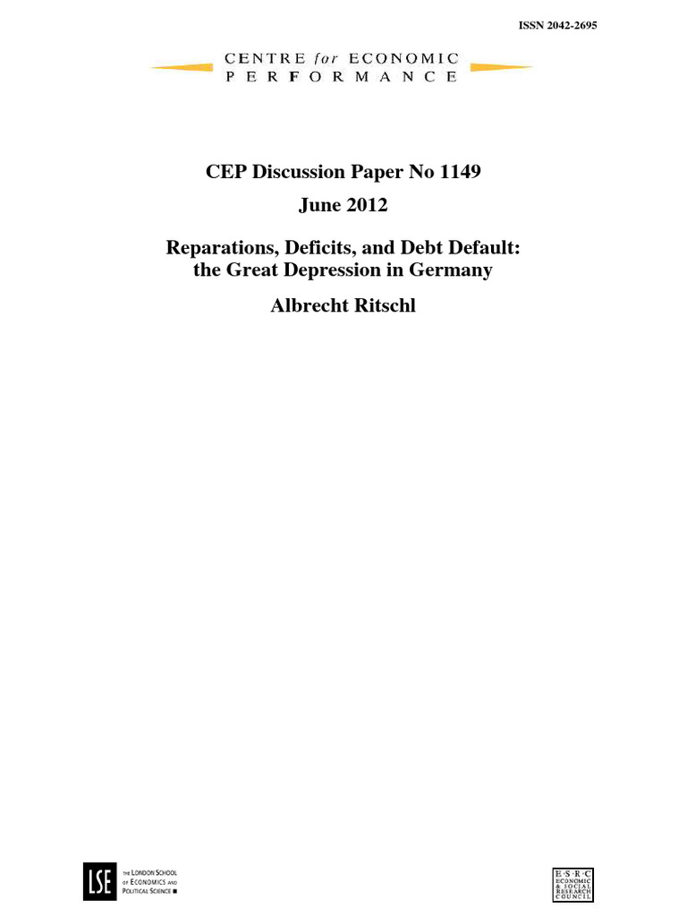 Reparations Deficits and Debt Default The Great Depression 47awi05lfi ...