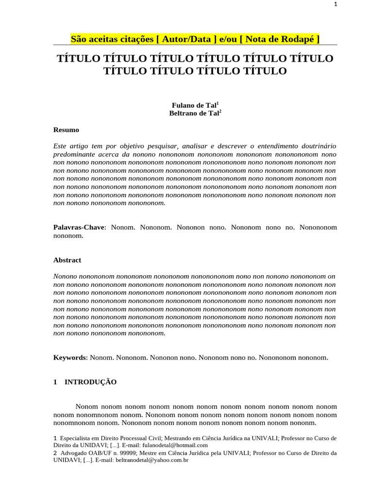 Modelo de Artigo (Word).rtf | PDF | Justiça | Crime e Violência
