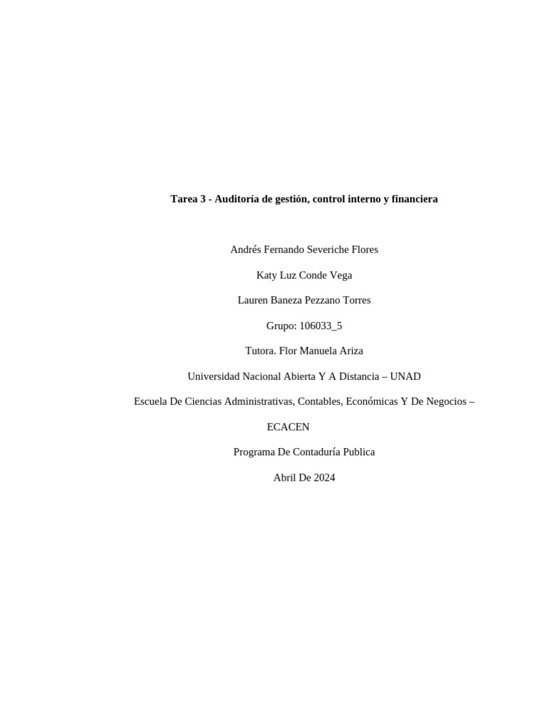 Auditoría de Gestión y Control Interno | PDF | Auditoría | Economias