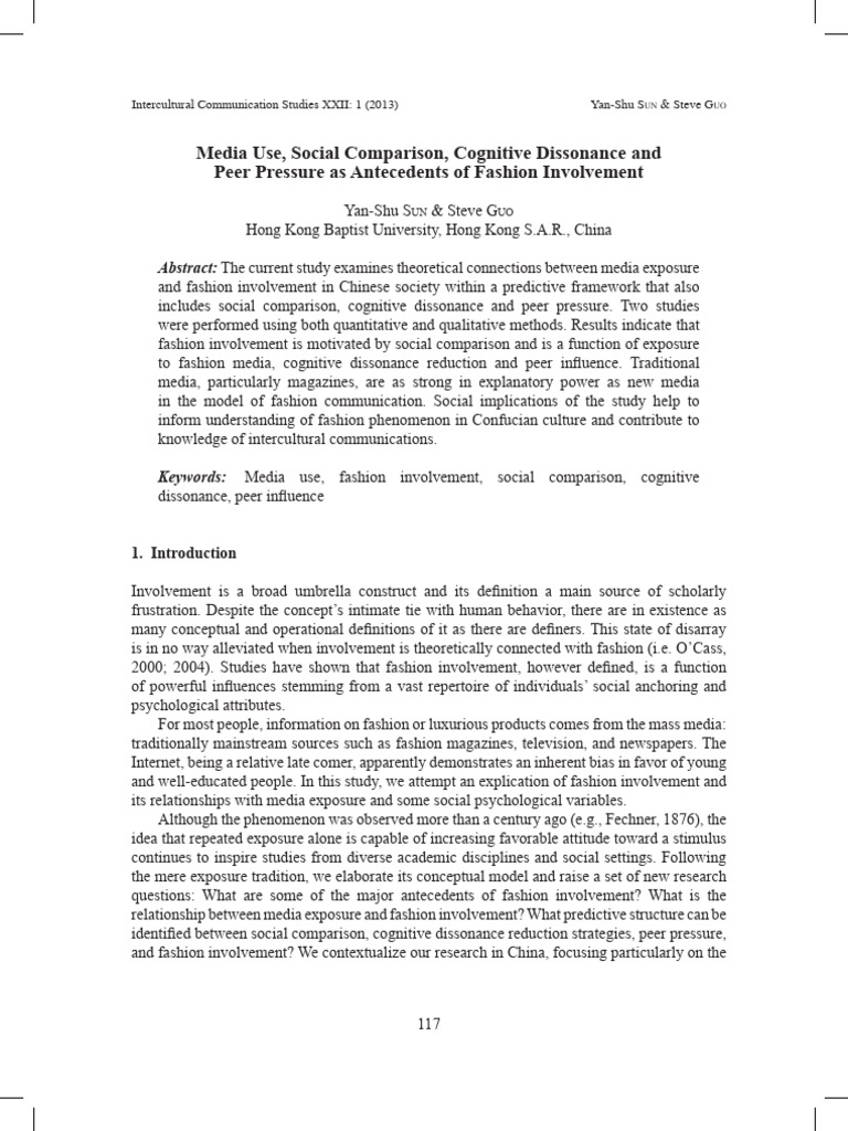 Media Use Social Comparison Cognitive Di | PDF | Attitude (Psychology ...