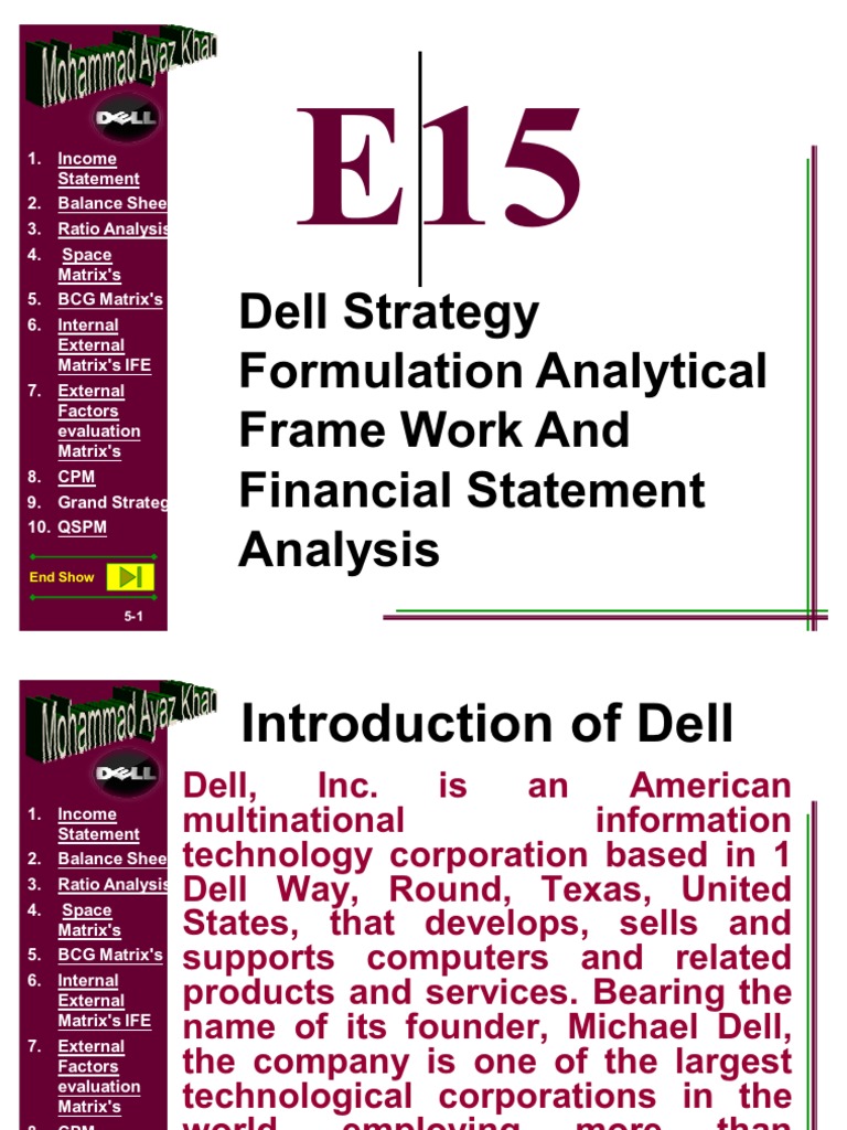 Financial Statement Analysis and Strategic Analysis of Dell PDF