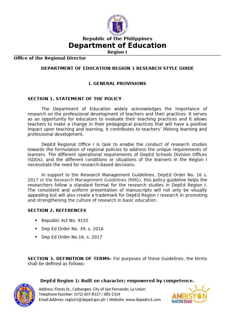 Policy - Guidelines Research Style Guide | PDF