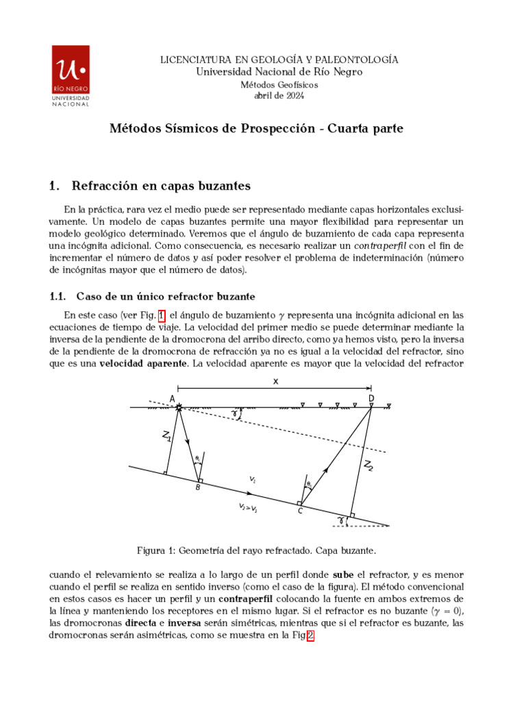 5 Métodos Geofísicos Sísmica Cuarta Parte | PDF | Refracción ...