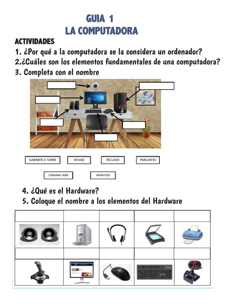 Elementos Clave de una Computadora | PDF | Periférico | Hardware de la ...