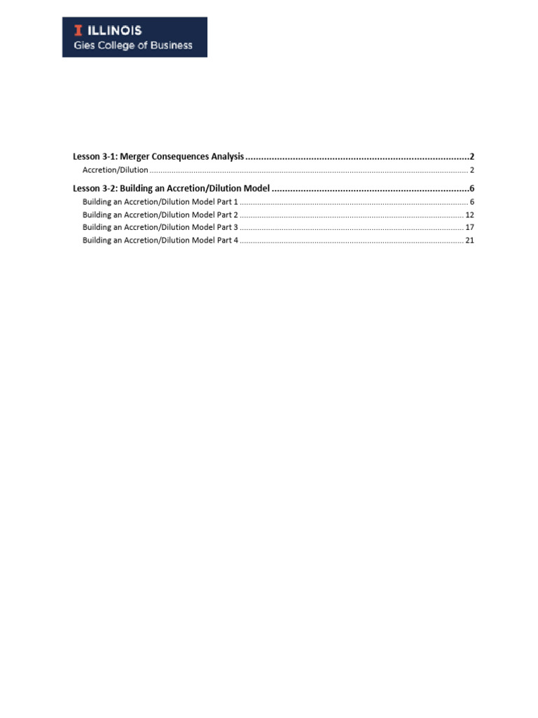 M&A Accretion/Dilution Analysis | PDF | Goodwill (Accounting) | Mergers ...
