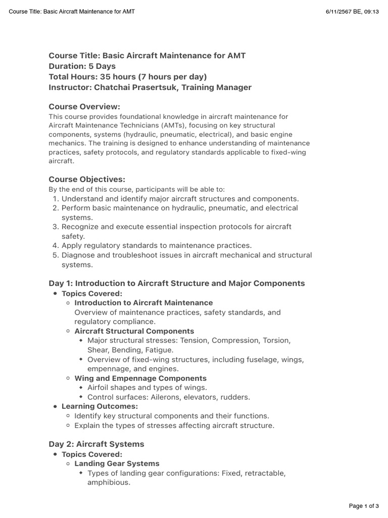 Basic Aircraft Maintenance Course for AMTs | PDF | Aircraft | Landing Gear