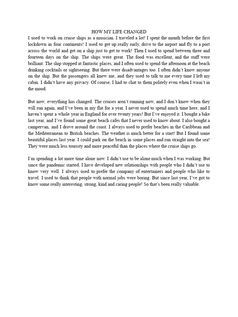How My Life Changed | PDF