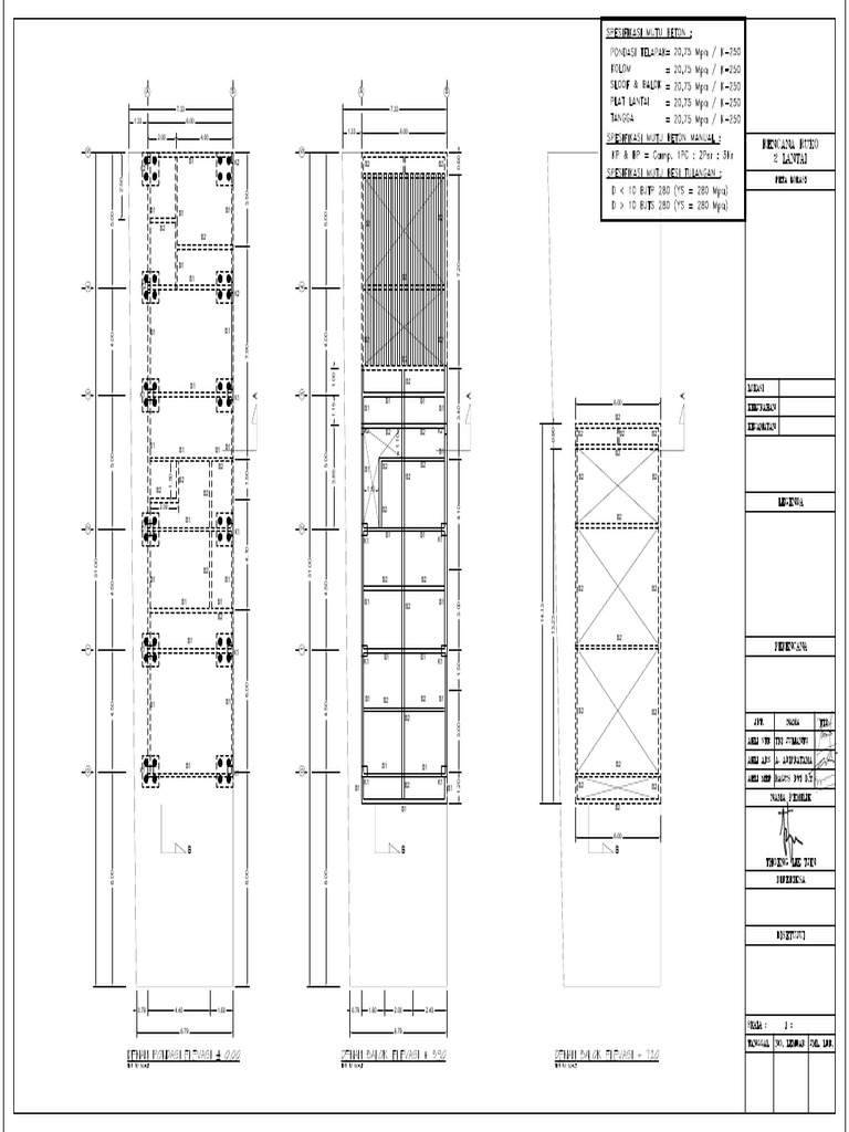 0-Gambar Struktur Ruko Arh R2 | PDF