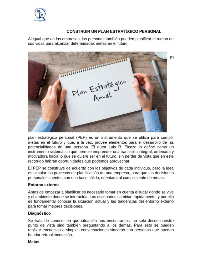 Construcción de un Plan Estratégico Personal | PDF | Planificación ...