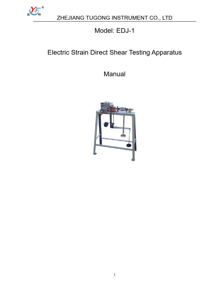 EDJ-1 Electric Shear Test Apparatus | PDF | Mechanical Engineering ...