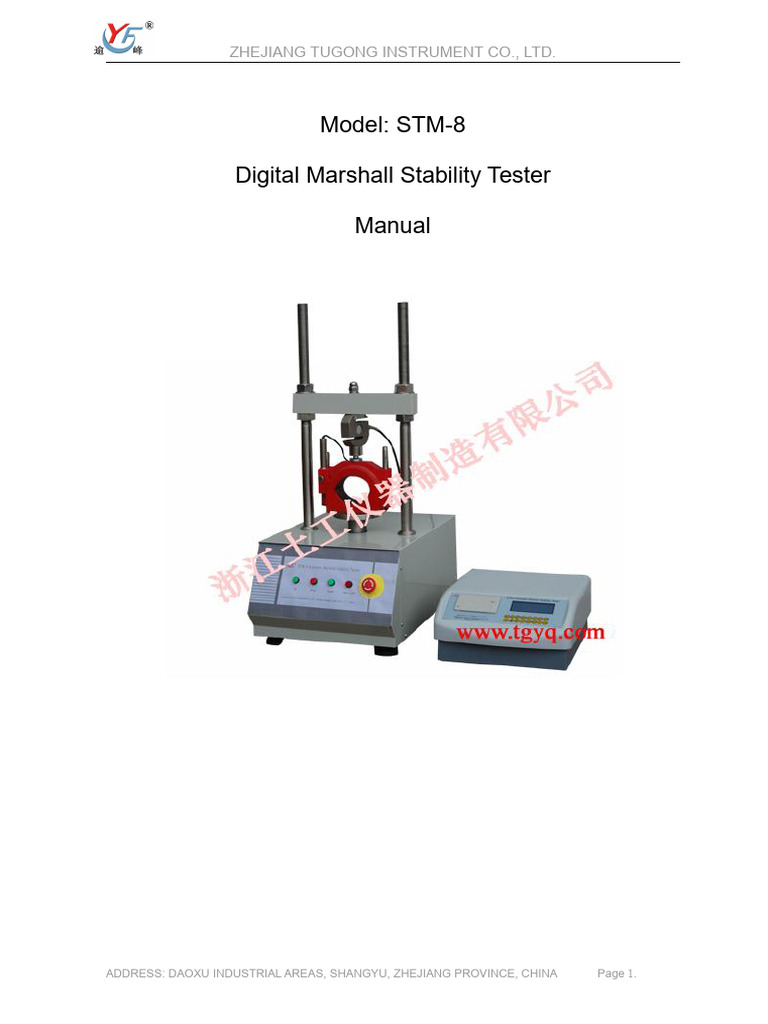 STM-8 Digital Stability Tester Manual | PDF | Calibration | Printer ...