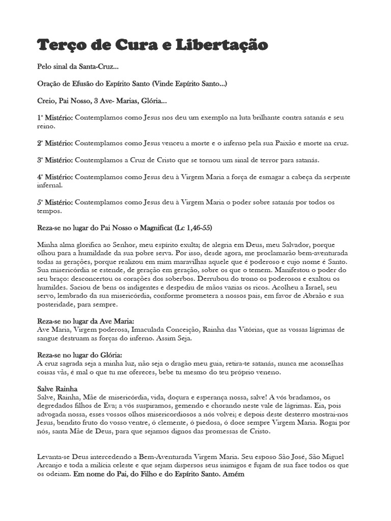 Terço de Cura e Libertação | PDF | Maria, mãe de Jesus | Jesus