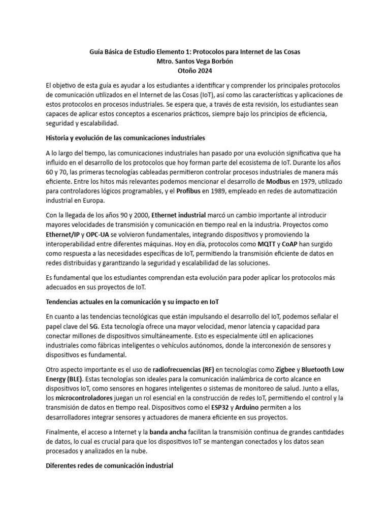 Protocolos Clave en IoT Industrial | PDF | Internet de las Cosas | Red ...