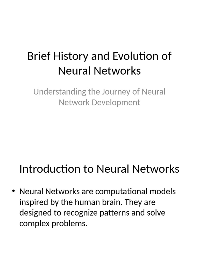 Evolution of Neural Networks Explained | PDF | Neuron | Synapse