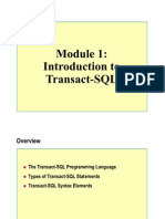 Introduction To Transact-SQL