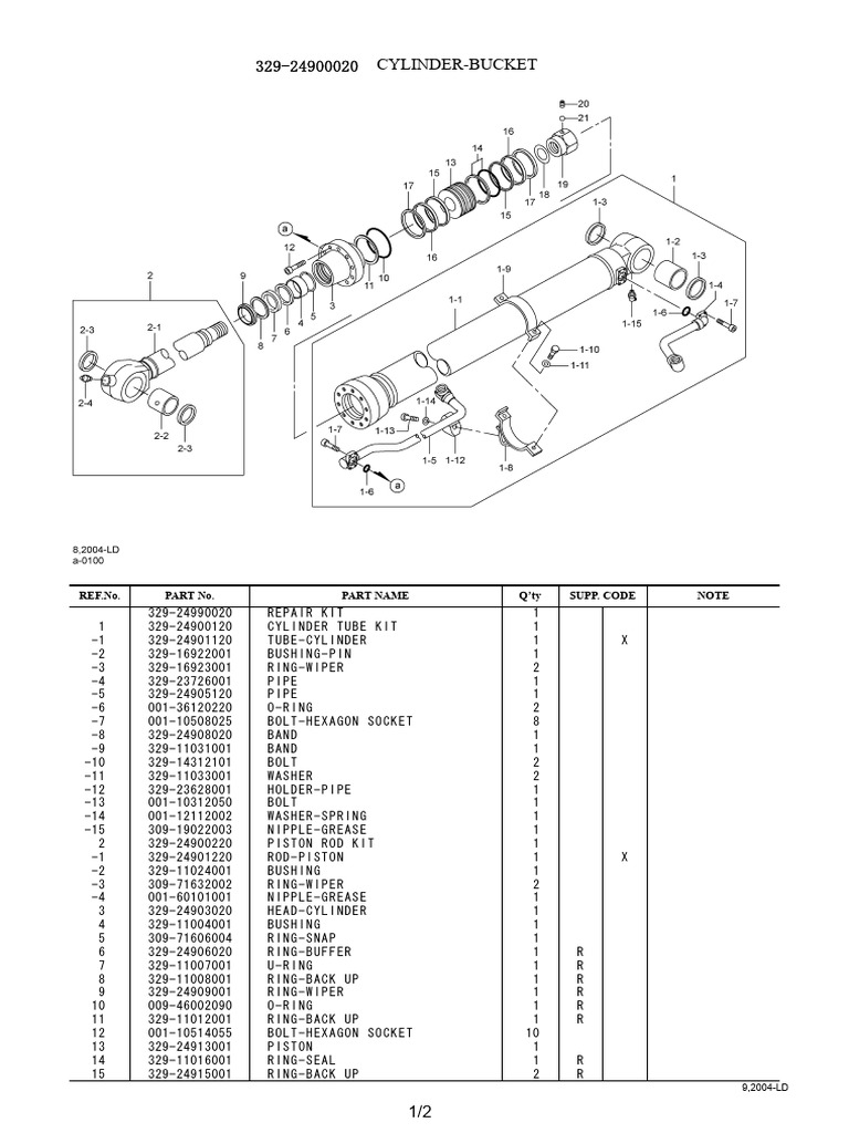 Cylinder-Bucket Parts List and Kits | PDF | Technology & Engineering