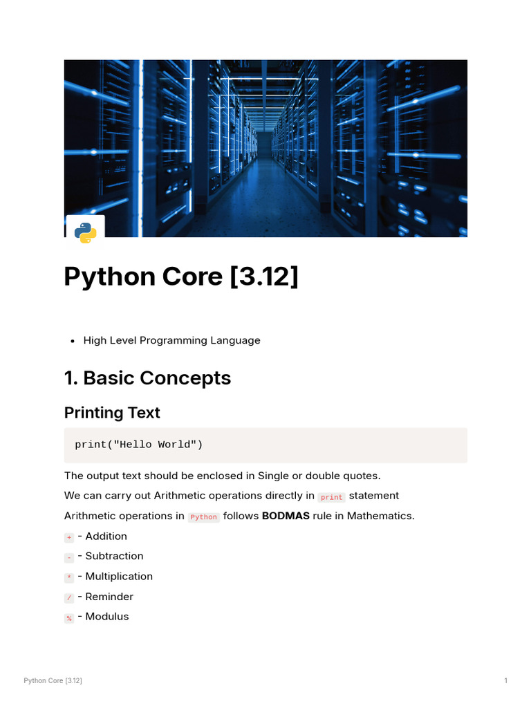 BODMAS in Python Basics 3.12 | PDF | Control Flow | Software Development