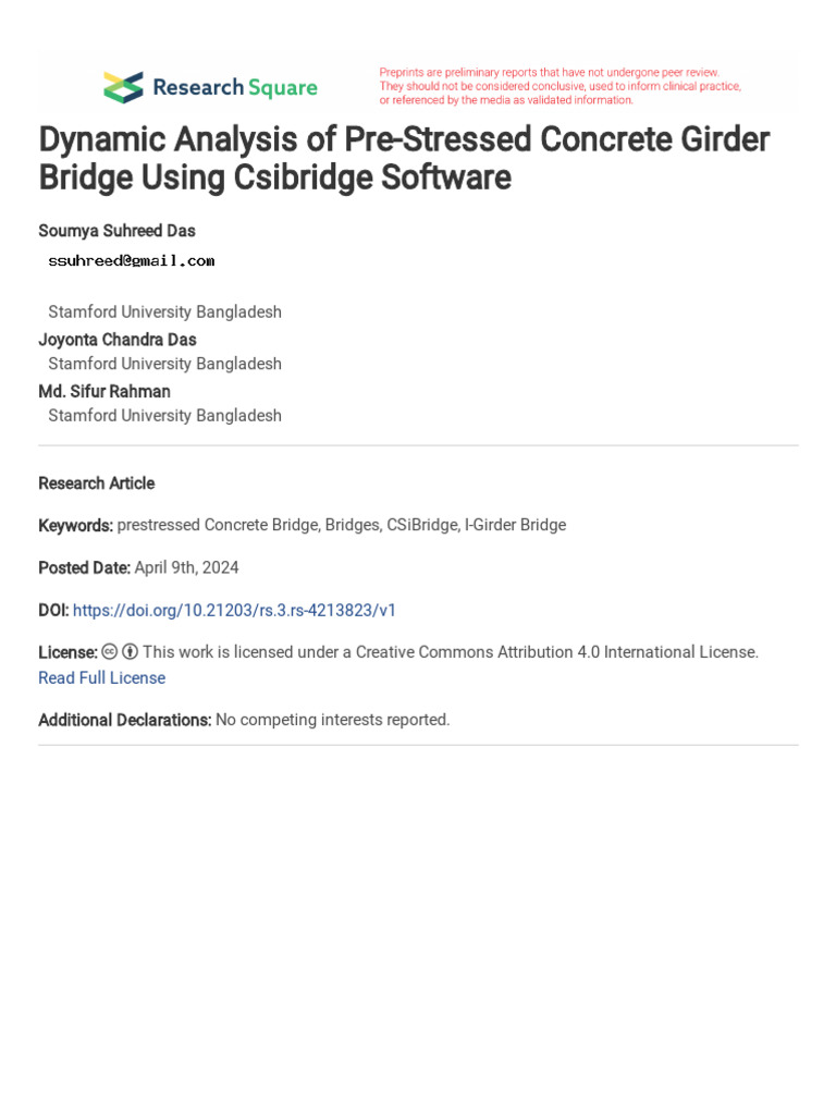 Dynamic Analysis of Pre-Stressed Concrete Girder B | PDF | Frequency ...