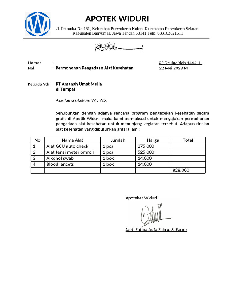 Contoh SPH Mba Rara | PDF