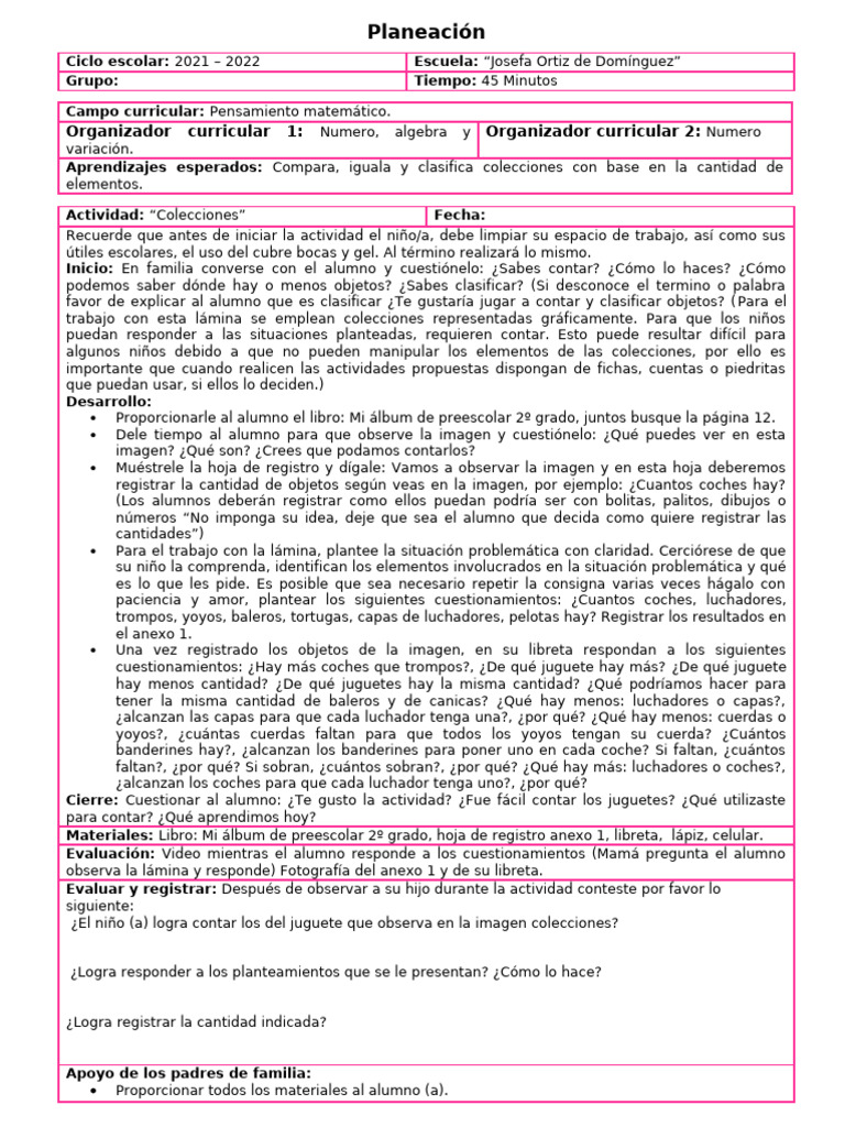 Actividad de Matemáticas: Clasificación y Conteo | PDF | Artes del ...
