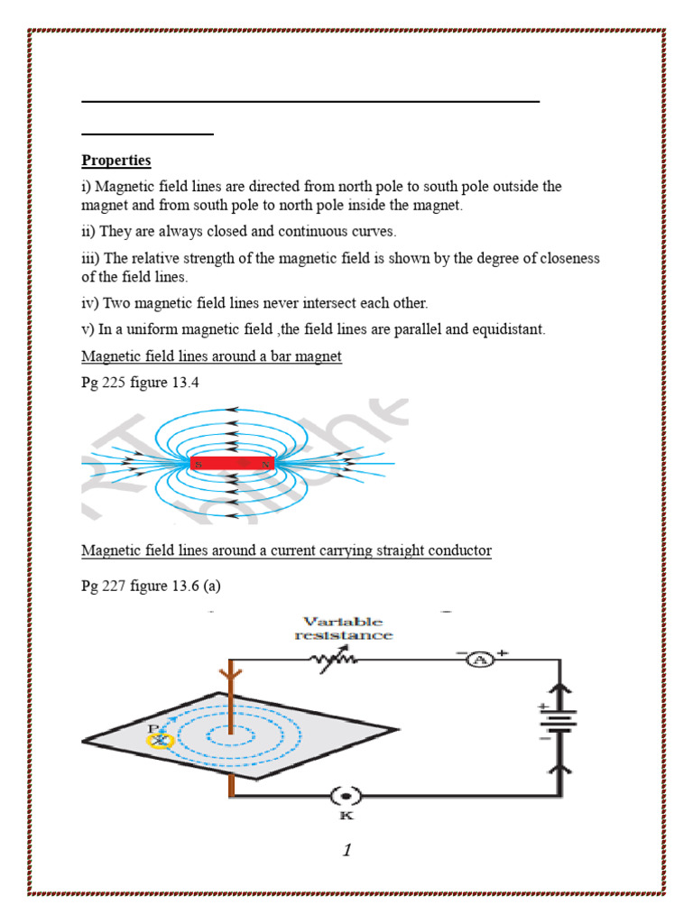 Magnetic Effects of Electric Current | PDF | Magnetic Field ...