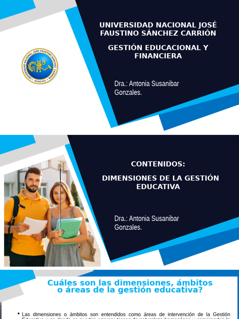 Dimensiones de la Gestión Educativa | PDF | Plan de estudios | Enseñando