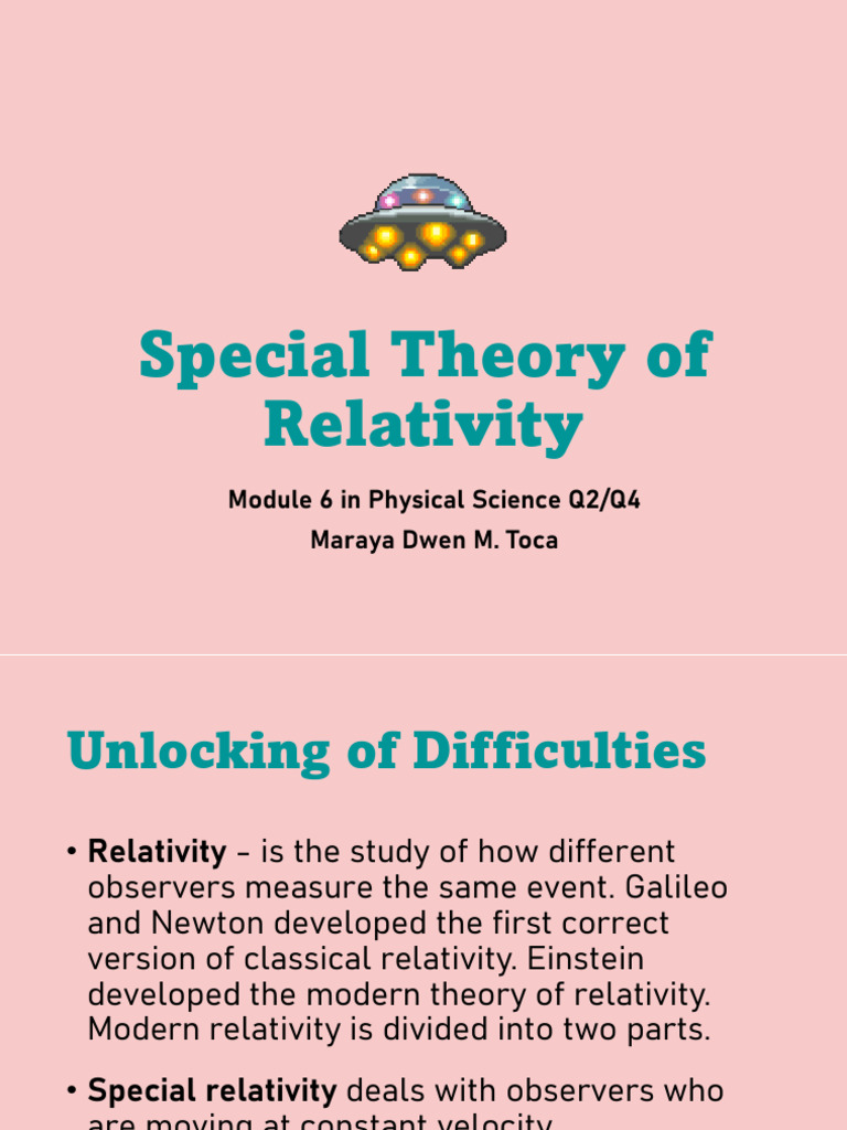 Special Theory of Relativity | PDF | Special Relativity | Theory Of ...