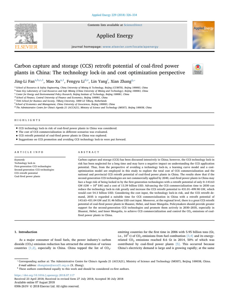 1 s2.0 S0306261918311528 Main | PDF | Carbon Capture And Storage ...
