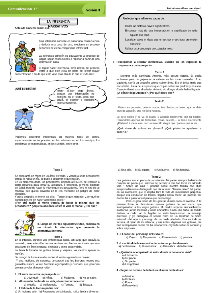 Estrategias de Inferencia Narrativa | PDF | Inferencia | Razonamiento ...