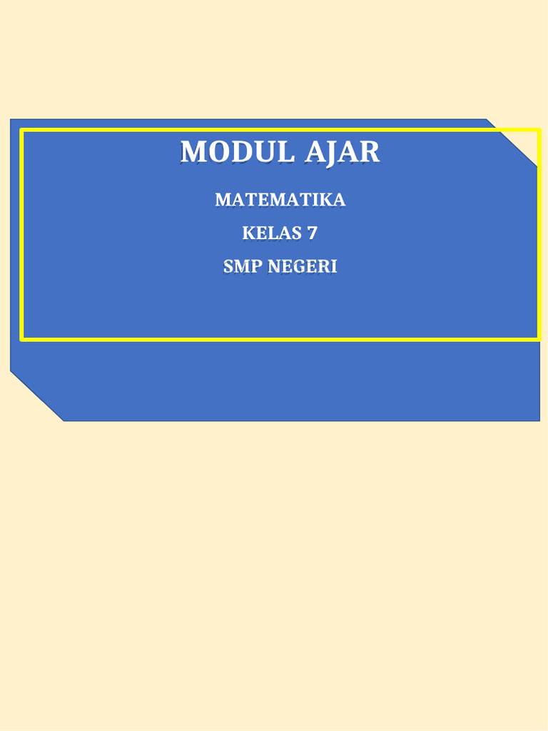 Mmodul Ajar Matematika Kelas 7 Bilangan Bulat Pdf