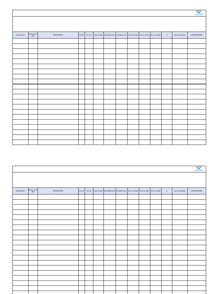 Packing List - 247 | PDF