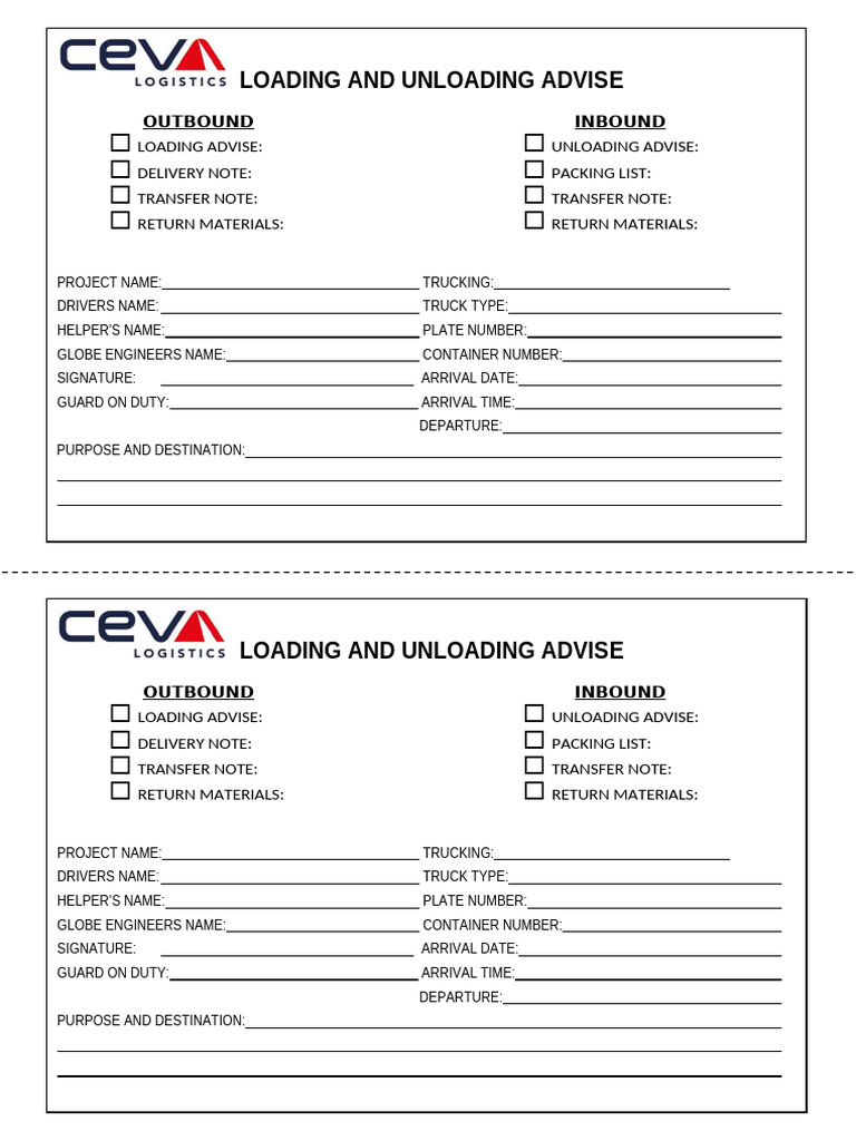 Loading and Unloading Instructions | PDF | Business | Home & Garden