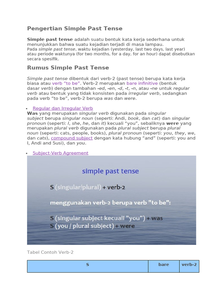 Materi Simple Past Tense Kelas 8 | PDF | Seni & Disiplin Bahasa