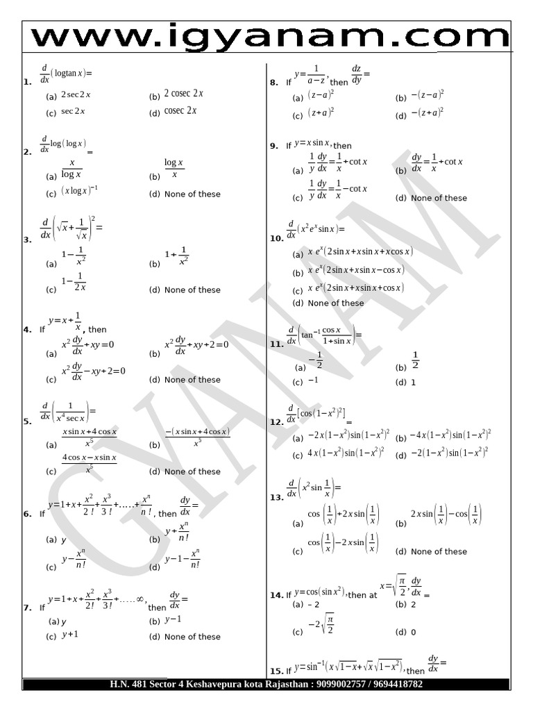 Applications Of Derivatives