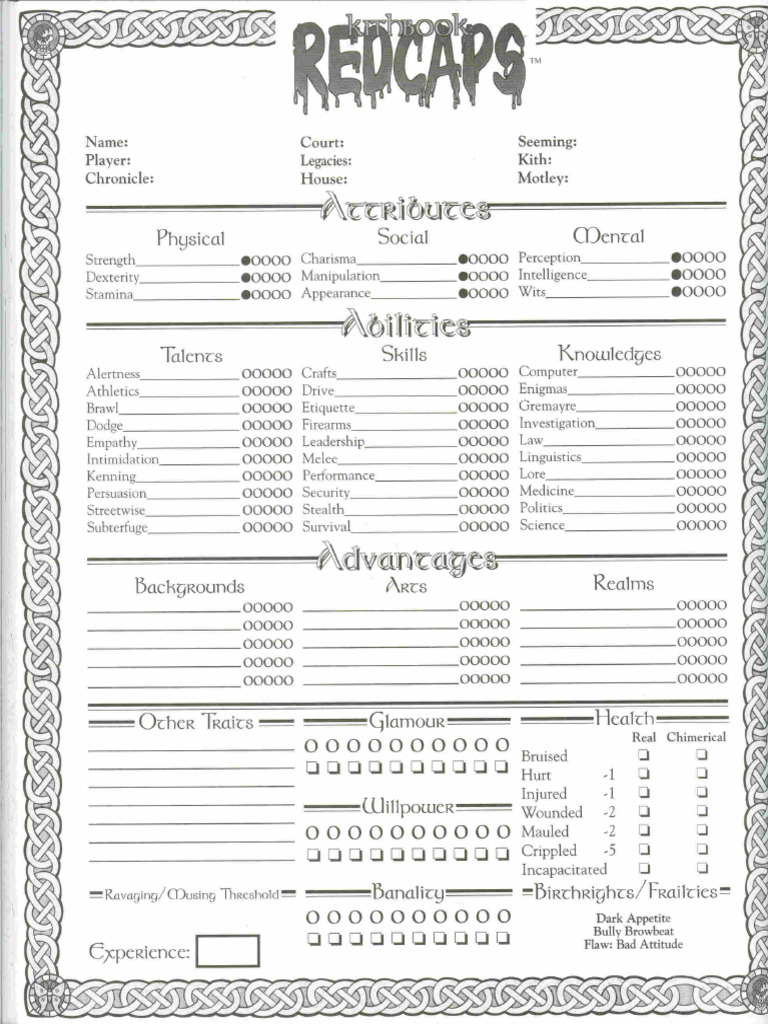WOD - Changeling - The Dreaming - CS - Redcaps | PDF