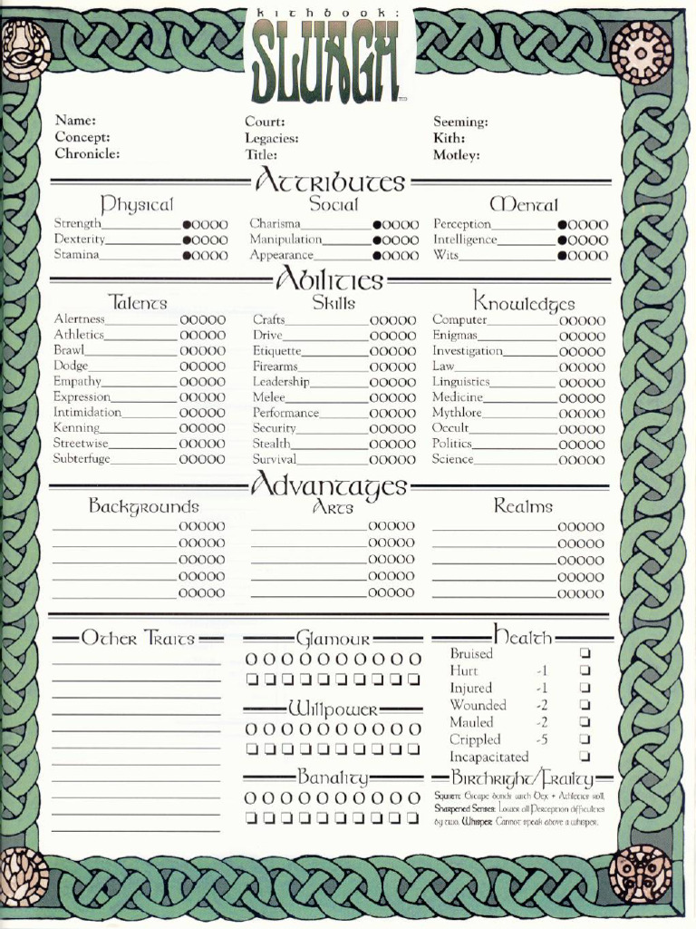 WOD - Changeling - The Dreaming - CS - Sluagh | PDF