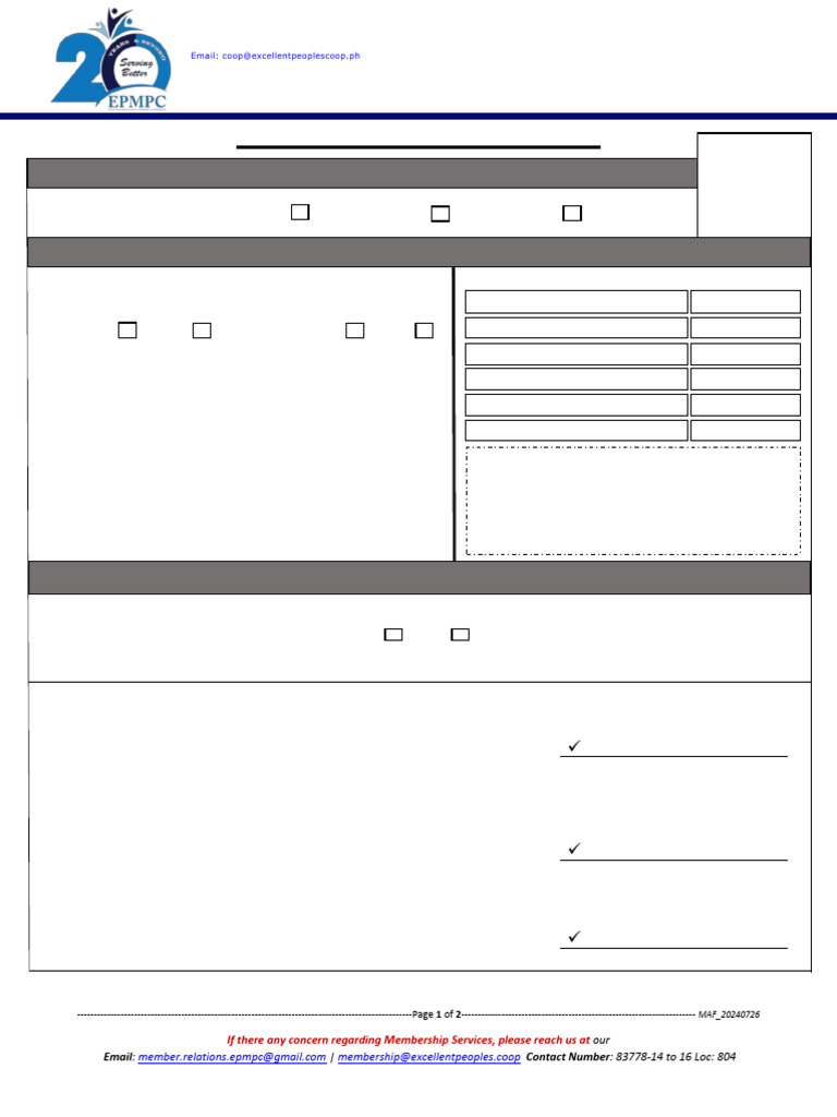 EPMPC Membership Application Form | PDF | Stocks | Board Of Directors