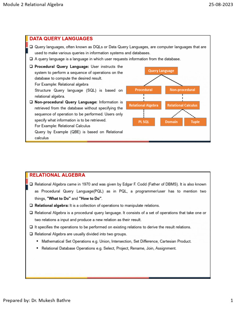 Understanding Relational Algebra Basics | PDF | Relational Model ...