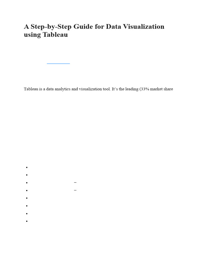 A Step-By-Step Guide For Tableau | PDF | Forecasting | Microsoft Excel