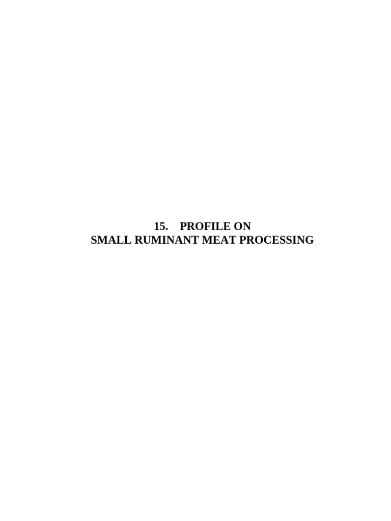 Small Ruminant Meat Processing Overview | PDF | Internal Rate Of Return ...