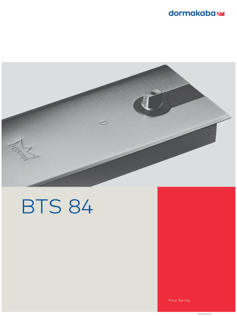 Dorma BTS 84 | PDF