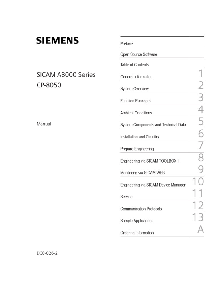 SICAM A8000 CP-8050 Manual Overview | PDF | Power Supply | Software