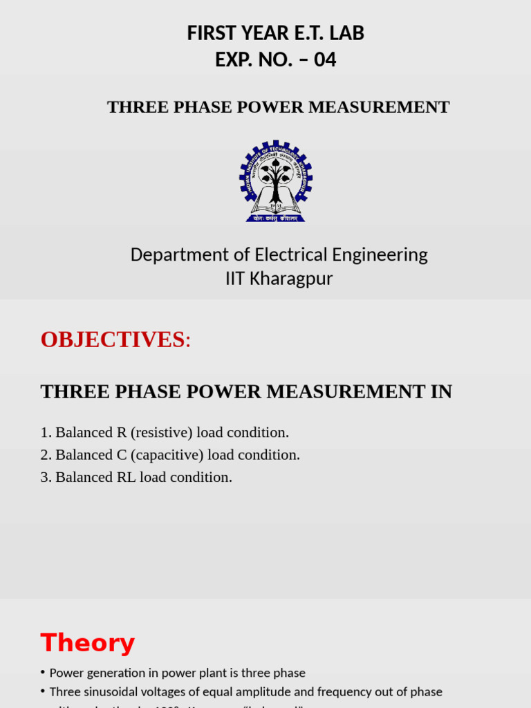 Three Phase Power Measurement Methods | PDF | Electromagnetism | Quantity