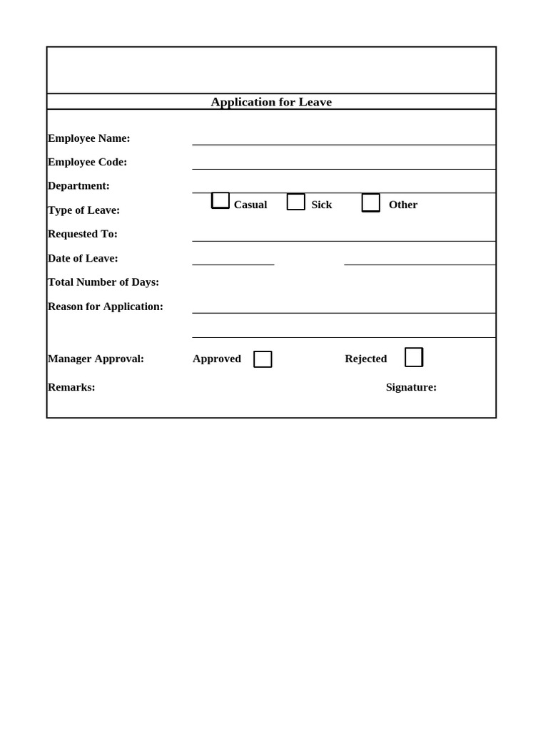 Leave Form | PDF | Finance & Money Management | Law