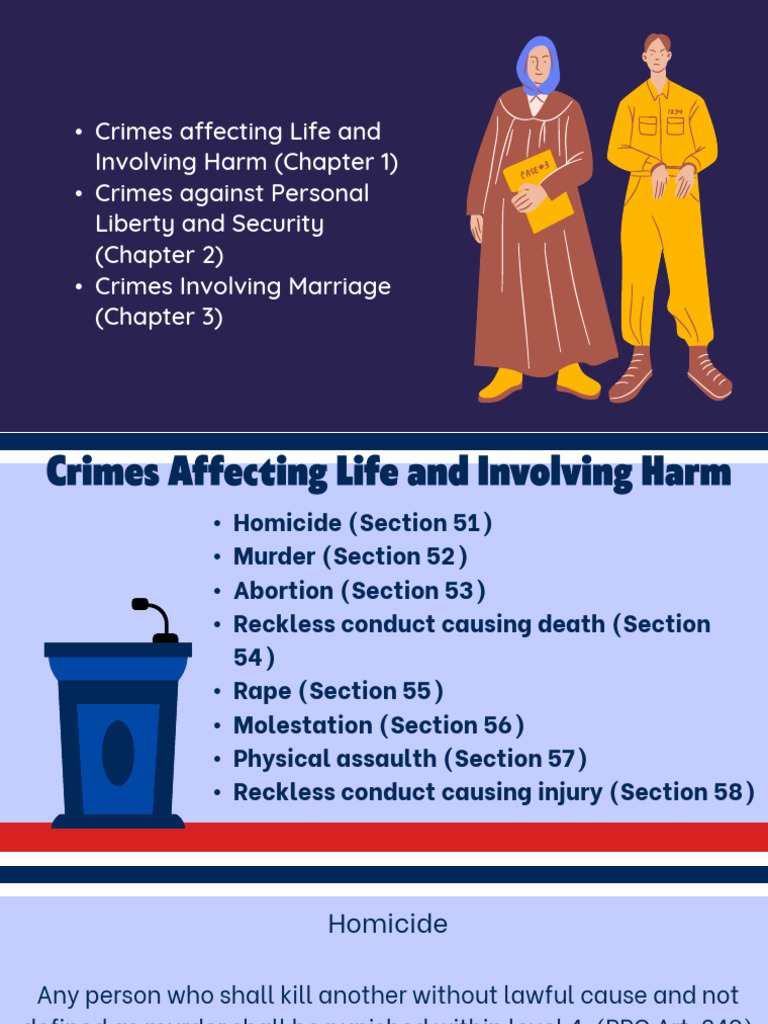 Overview of Crimes Against Persons and Liberty | PDF | Rape | Murder